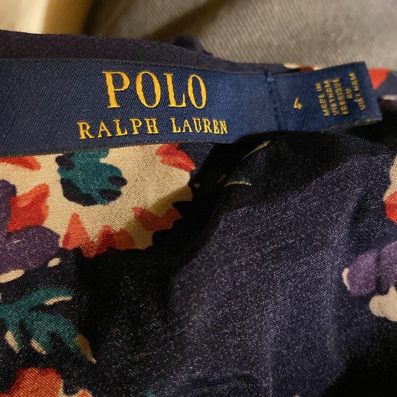 Polo Ralph Lauren Dahlia Floral Print Dress Navy SZ 4 NEW - Picture 3 of 4